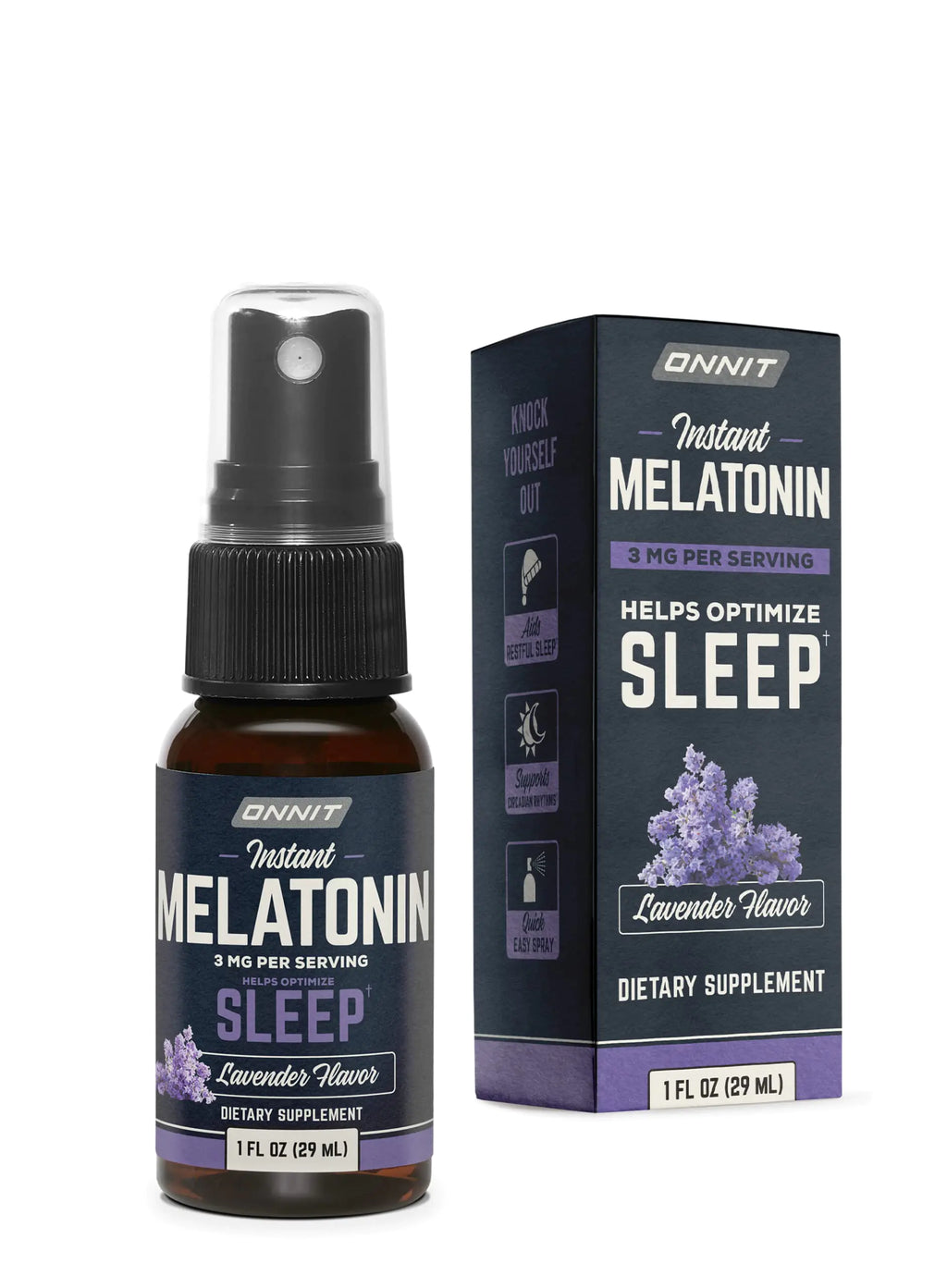 ONNIT Melatonin Instant Mist Liquid Sleep Aid Spray - Lavender